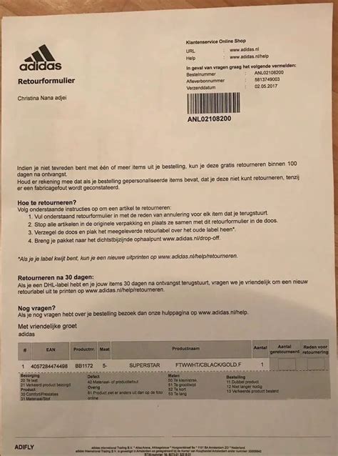 adidas nl retourzending.